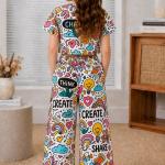 Girls Multicolor Graphic Printed Co-Ord Set