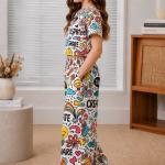 Girls Multicolor Graphic Printed Co-Ord Set