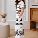 Girls White & Black Printed Co-Ord Set