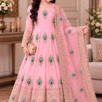 Girls Baby Pink Anarkali Dress with Dupatta