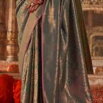 Staring Rama Kanjivaram Silk Saree With Divine Blouse Piece