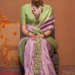 Petrichor Lavender Soft Banarasi Silk Saree With Susurrous Blouse Piece