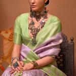 Petrichor Lavender Soft Banarasi Silk Saree With Susurrous Blouse Piece