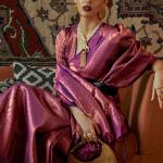 Desuetude Purple Kanjivaram Silk Saree With Ailurophile Blouse Piece