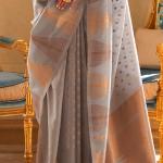Surreptitious Grey Soft Banarasi Silk Saree With Splendorous Blouse Piece