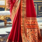 Staring Maroon Paithani Silk Saree With Dulcet Blouse Piece
