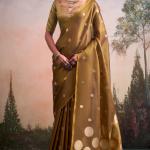 Surreptitious Brown Banarasi Tissue Silk Saree With Extraordinary Blouse Piece