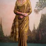 Surreptitious Brown Banarasi Tissue Silk Saree With Extraordinary Blouse Piece