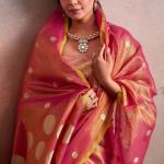 Ornate Pink Banarasi Tissue Silk Saree With Imaginative Blouse Piece
