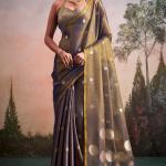 Scrumptious Golden Banarasi Tissue Silk Saree With Splendiferous Blouse Piece
