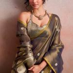 Scrumptious Golden Banarasi Tissue Silk Saree With Splendiferous Blouse Piece