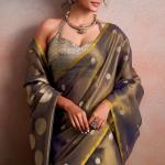 Scrumptious Golden Banarasi Tissue Silk Saree With Splendiferous Blouse Piece