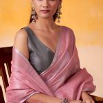 Resplendent Pink Soft Banarasi Tissue Silk Saree With Resonant Blouse Piece