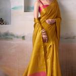 Mesmeric Mustard Soft Banarasi Tissue Silk Saree With Ephemeral Blouse Piece