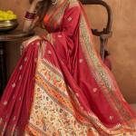 Petrichor Maroon Soft Banarasi Silk Saree With Delectable Blouse