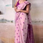 Phenomenal Lavender Cotton Silk Saree With Trendy Blouse Piece