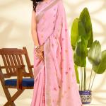 Scrumptious Pink Cotton Silk Saree With Panache Blouse Piece