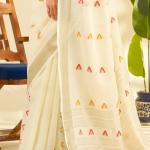 Outstanding Beige Cotton Silk Saree With Splendorous Blouse Piece