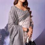 Flattering White and Black Cotton Silk Saree With Divine Blouse Piece
