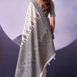 Flattering White and Black Cotton Silk Saree With Divine Blouse Piece