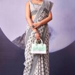 Designer White and Black Cotton Silk Saree With Charismatic Blouse Piece