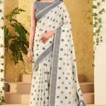 Ornate Beige Cotton Silk Saree With Ebullience Blouse Piece