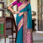 Surpassing Blue Soft Banarasi Silk Saree With Admirable Blouse Piece