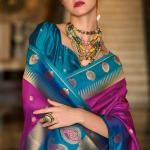 Preferable Purple Soft Banarasi Silk Saree With Jubilant Blouse Piece