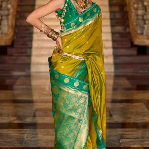 Invaluable Mustard Soft Banarasi Silk Saree With Chatoyant Blouse Piece