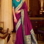 Enchanting Purple Pure Zari Weaving Banarasi Silk Saree With Embellished Blouse Piece