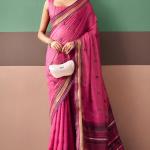 Desultory Pink Cotton Silk Saree With Winsome Blouse Piece