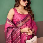 Desultory Pink Cotton Silk Saree With Winsome Blouse Piece