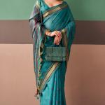 Woebegone Rama Cotton Silk Saree With Adorable Blouse Piece