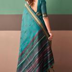 Woebegone Rama Cotton Silk Saree With Adorable Blouse Piece