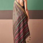Girlish Brown Cotton Silk Saree With Vestigial Blouse Piece