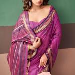 Exceptional Dark Pink Cotton Silk Saree With Designer Blouse Piece
