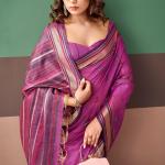Exceptional Dark Pink Cotton Silk Saree With Designer Blouse Piece