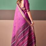 Exceptional Dark Pink Cotton Silk Saree With Designer Blouse Piece