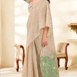 Resonant Beige Pure Munga Cotton Saree With Seraglio Blouse Piece