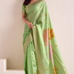 Snazzy Green Cotton Silk Saree With Prodigal Blouse Piece