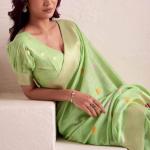 Snazzy Green Cotton Silk Saree With Prodigal Blouse Piece