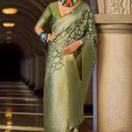 Vivacious Green Soft Banarasi Tissue Silk Saree With Excellent Blouse Piece