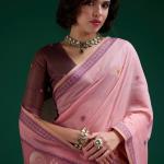 Scintillating Pink Jamdani Cotton Silk Saree With Arresting Blouse Piece