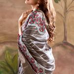 Verdant Dark Grey Digital Printed Dola Silk Saree With Mellifluous Blouse Piece