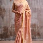 Tantalizing Pink Banarasi Tissue Silk Saree With Classic Blouse Piece