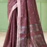 Gorgeous Lavender Cotton Silk Saree With Profuse Blouse Piece