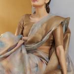 Redolent Brown Digital Printed Soft Silk Saree With Inimitable Blouse Piece