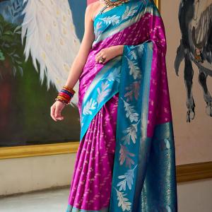 Majesty Dark Pink Soft Banarasi Silk Saree With Inspiring Blouse Piece