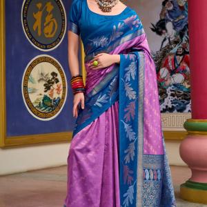 Lagniappe Pink Soft Banarasi Silk Saree With Snazzy Blouse Piece