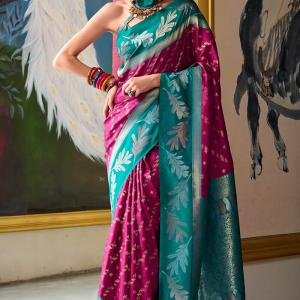 Imaginative Dark Pink Soft Banarasi Silk Saree With Glittering Blouse Piece
